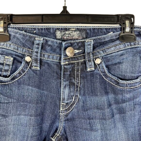Silver Jeans Womens Suki Low Rise Bootcut Jeans Size 26 Dark Wash Y2K Western - Picture 6 of 16